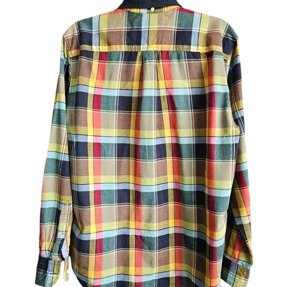 Tommy Hilfiger Men's Medium Vibrant Yellow and Red Plaid Shirt Long Sleeve - Picture 2 of 10